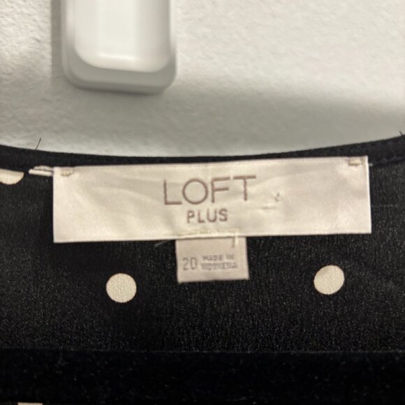 Loft Plus Black and White Polka Dot Wrap Dress - Picture 3 of 5